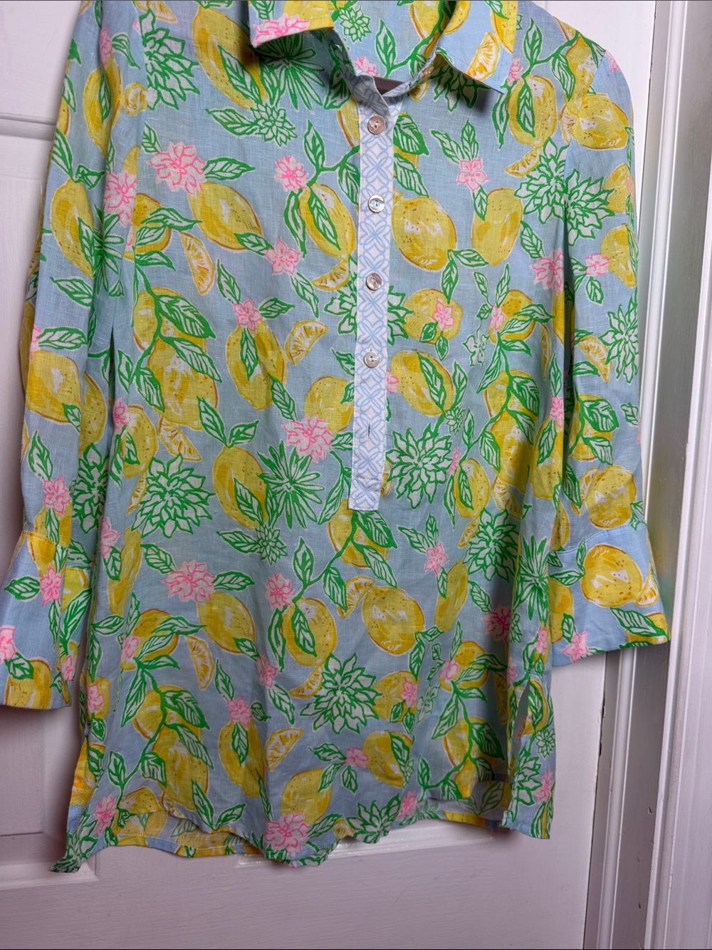 NWOT Women’s Lilly Pulitzer Riverlyn Pieced Print 100% Linen Tunic Size M - Picture 5 of 9